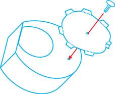 Inserta un clavo de ala de mosca por el lado blanco de la parte posterior de la cabeza (4) de modo que