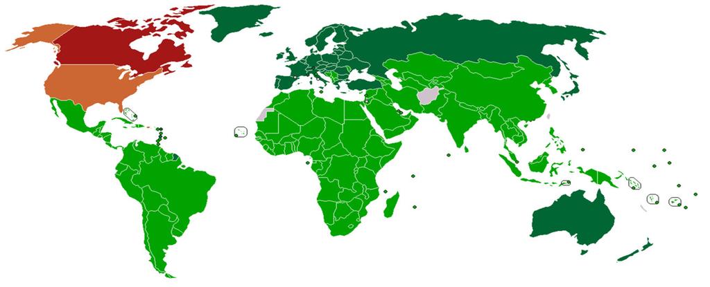 Posición de los diversos países en 2011 respecto del Protocolo de Kioto.1 Firmado y ratificado (Anexo I y II). Firmado y ratificado. Firmado pero con ratificación rechazada.