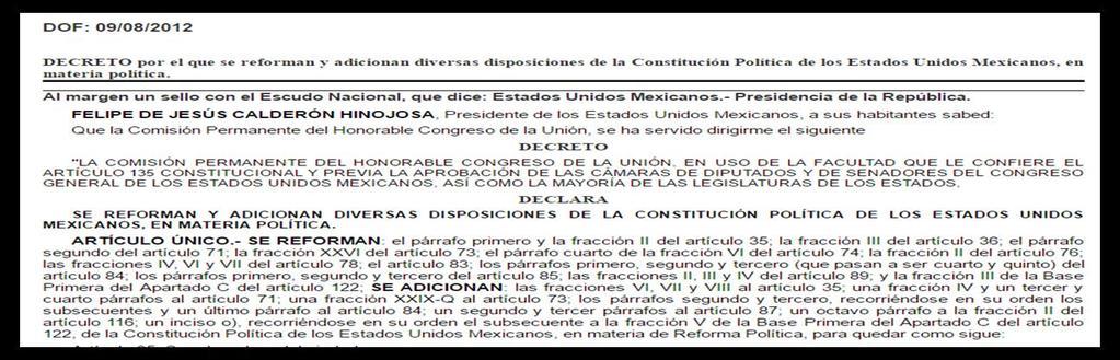 ABROGACIÓN DE LA LEY DE PARTICIPACIÓN CIUDADANA DEL ESTADO DE TABASCO Con fecha 9 de agosto de 2012, se publicó en el Diario Oficial de la Federación el DECRETO por el que se reformaron y adicionaron