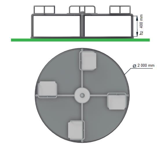 El carrusel debe: tener una plataforma enrasada al nivel del suelo, o bien tener una plataforma cuya cara inferior tenga un espacio libre al suelo mínimo de 60 mm. 4.2.