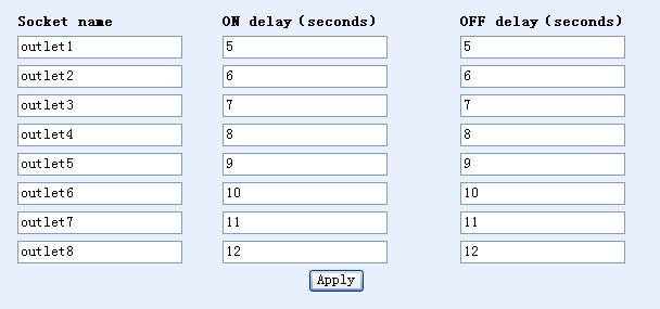 4. ON and OFF Time Delay Click PDU in the configuration box on the left side of the interface.