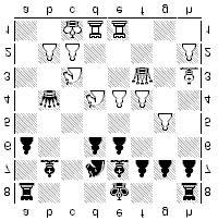 9 f8 7. xd4+-] 4. a8 y parece que las blancas ganan ya que la dama negra no puede defender la. f8. Sin embargo en este mismo camino las negras podían resolver sus problemas al encontrar un elegante salto de su dama.