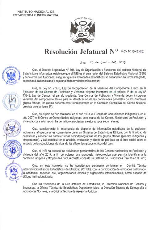 grade / Grupo de Análisis para el Desarrollo / 17. 3. La creación del Comité Técnico Interinstitucional de Estadísticas de Etnicidad en el Perú 16.