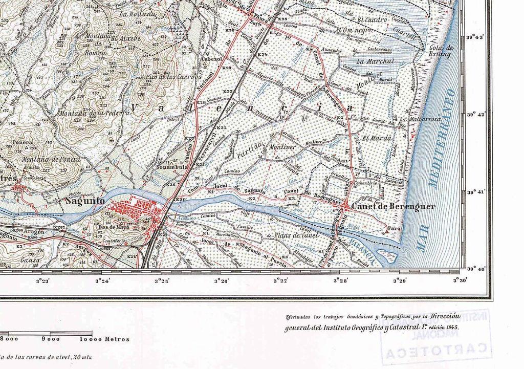 Mapa 668 Sagunto 1945 IGN Cartografía geológica Cartografía digital del Instituto Geológico y Minero (IGME) http://www.igme.es/internet/cartografia/portada/sig.