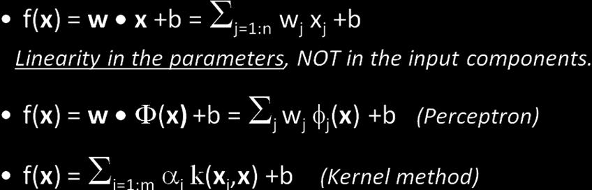 Para definir esta función de predicción una forma de hacerlo es usando el modelo lineal que se obtiene a partir de la realización del producto punto entre los vectores W y X al cual se le suma en