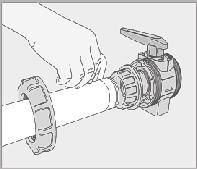 Paso 2: Acople la extremidad ya rosqueada con el tubo de la válvula y apriete
