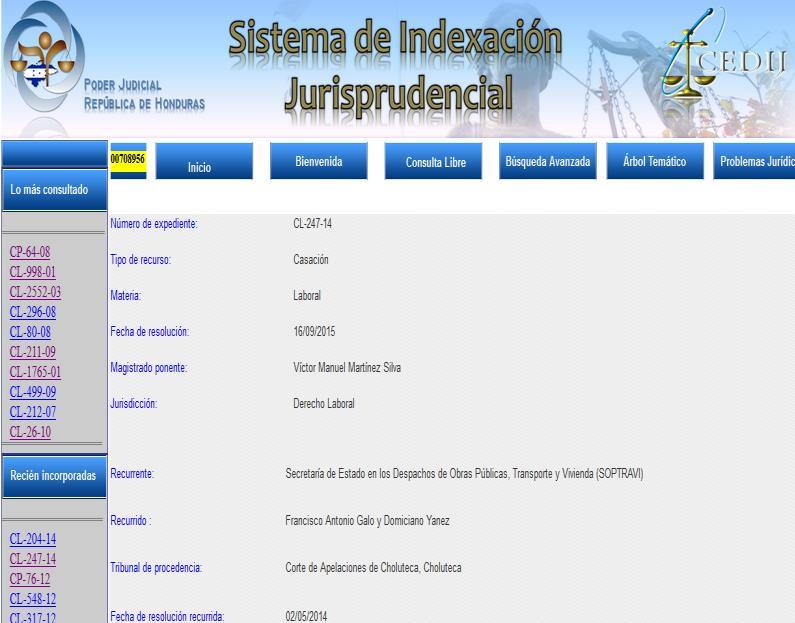 Centro Electrónico de Documentación e Información Judicial (CEDIJ) Unidad de Jurisprudencia Durante el año 2015 la Unidad de Jurisprudencia del Centro Electrónico de Documentación e Información
