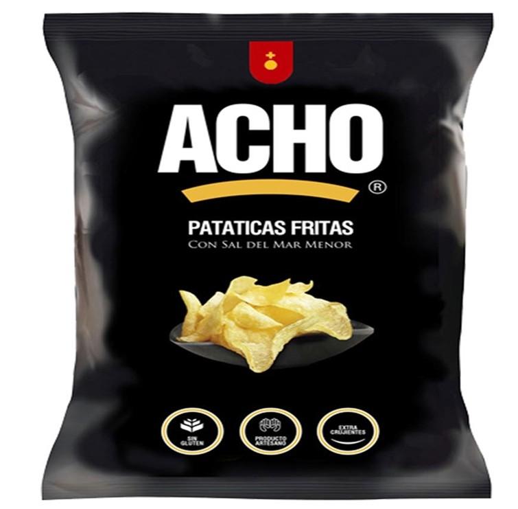 Patatas fritas acho Las pataticas frita ACHO son el resultado de una selección de la mejor patata española no transgénica junto con la sal del Mar