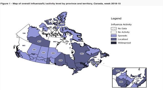 Most of the provinces and territories reported localized ILI activity (Graph 4).