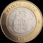 Monedas de circulación actual El 5 de febrero de 2017, el Banco de México puso en circulación la moneda de $20, conmemorativa del Centenario de la Promulgación de la Constitución Política de los