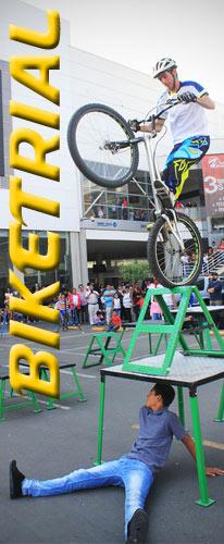 000 música (2 minutos con 30 segundos), salto de 3 o 4 personas del público (4 minutos) Incluido: Transporte de 2 deportistas y 2 bicicletas en área urbana Bogotá SHOW BASICO CON OBSTACULOS: