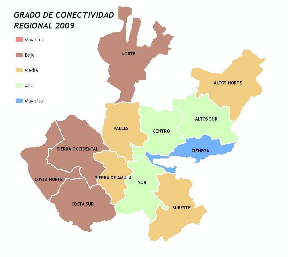 En conclusión podemos mencionar que: El municipio con menor conectividad del estado es San Martín de Bolaños debido a una deficiente red de caminos (299km) y carreteras (7.