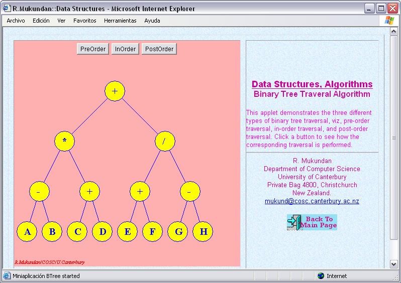 2.3. Recorrido de un árbol binario Simulación recorrido en