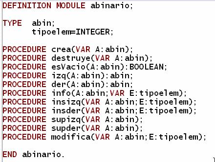 2.1. Especificación del TAD árbol binario 17 2.2. Implementación del TAD árbol binario Memoria