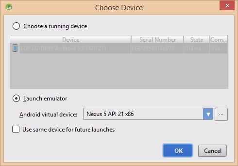 Instalación de emulador Por defecto viene instalado el emulador: Nexus 5 API 21 x86 En Android Virtual Device Manager podemos crear más