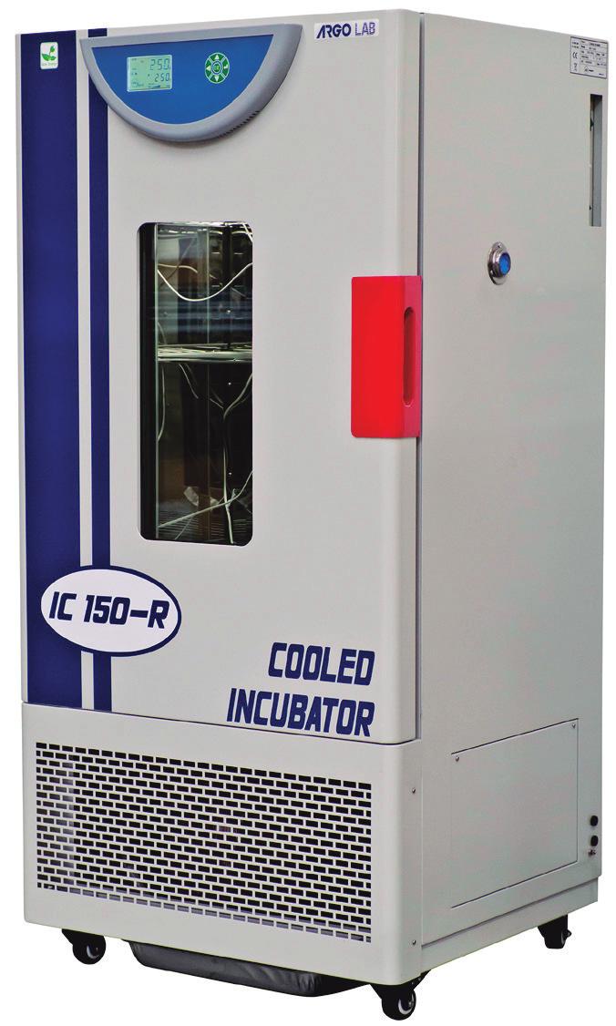 Incubadora refrigerada IC 150-R, con circulación de aire forzado Rango 0 a 60 C Volumen útil 150 litros Variación de la temperatura a 25 C; ± 0,1 C Uniformidad temperatura a