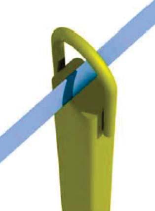 DETALLE EN EXTREMO DETALLE EN CENTRO También puede utilizarse el poste como punto de anclaje, uniendo mediante un conector certificado el arnés al mástil en la zona del