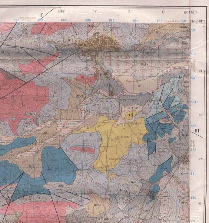 Esquema regional La memoria Otros El mapa geológico Base topográfica IGN en 2 colores (siena y azul)