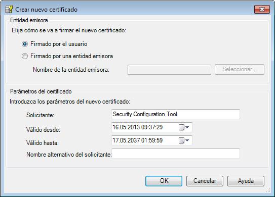 Configuración con Security Configuration Tool 2.6 Administrar certificados Cómo se accede a esa función 1.
