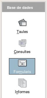 L OpenOffice.org Base Creació de formularis Un formulari és una interfície per a entrar i editar les dades de les taules.