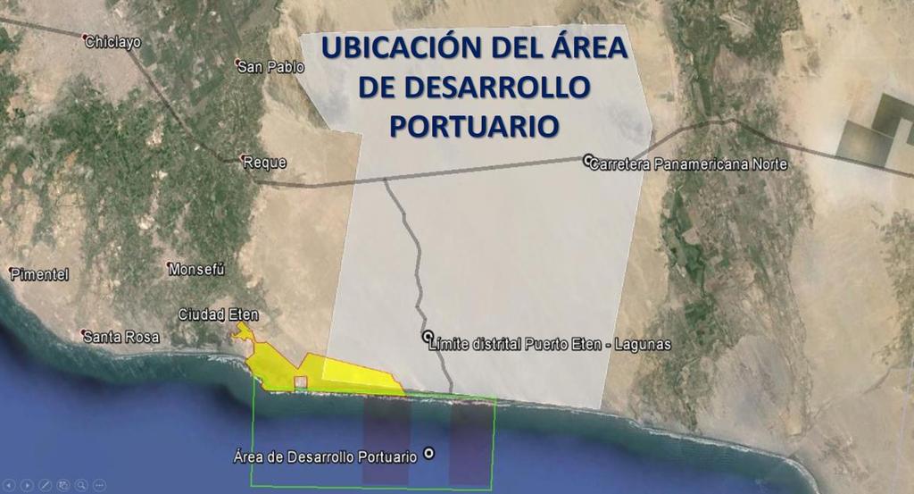 Se tiene previsto para los próximos años la construcción del nuevo puerto localizado a 6 km al sur de Puerto Éten a fin de facilitar el transporte de carga portuaria básicamente de dos sectores: El