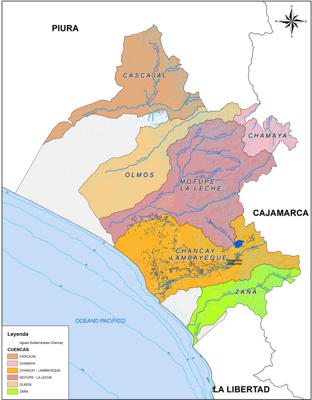 Mapa N 10: Mapa Hidrológico del departamento de Lambayeque Fuente: Gobierno Regional de Lambayeque,