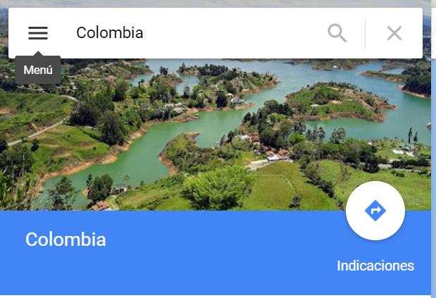 9. Abre una nueva pestaña en el navegador y entrar a Google Maps, en el campo de búsqueda, escribe Colombia.