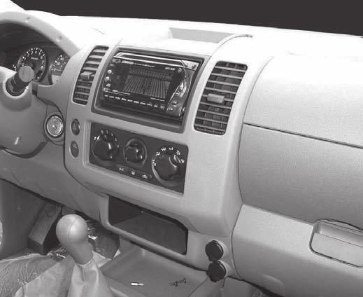 99-7635 INSTALLATION INSTRUCTIONS KIT COMPONENTS A) Radio housing B) Radio brackets C) Pocket D) (4) #8 x 3/8 Phillips screws Nissan Multikit 2005-2015 Suzuki Equator 2009 KIT FEATURES ISO DIN radio
