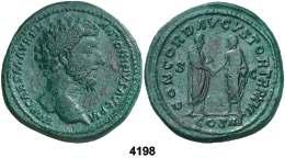 F 4197 (163 d.c.). Marco Aurelio. Denario. (Spink 4925 var) (S. 526e var) (RIC. 66 var). Anv.: M. ANTONINVS AVG. Su busto drapeado y acorazado. Rev.: PROV. DEOR. TR. P. XVII COS. III.
