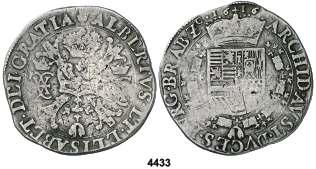 MONARQUÍA ESPAÑOLA CARLOS I (1516-1556) 4420 s/d. Vic. 1 diner. (Cal. 84) (Cru.C.G. 3898). Perforación. (BC+/MBC-). Est. 12......... 9, F 4421 s/d. Valencia. 1 ral. Perforación. (BC). Est. 50.