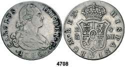 (MBC-). Est. 20................ 12, 4703 1801. Sevilla. CN. 2 reales. (Cal. 1065). BC+/MBC-. Est. 15.................... 9, 4704 1807. Sevilla. CN. 2 reales. (Cal. 1070).