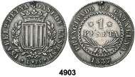 Est. 150........................ 100, F 4907 1867. Madrid. 4 escudos. (Cal. 111). Hojita. (MBC/EBC-).