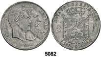 EBC-. Est. 125......... 75, F 5082 1880. Leopoldo II. 2 francos. (Kr. 39).