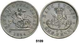 Alto Canadá. 1852. 1/2 penique. (Kr. Tn2). CU. Bank of Upper Canada. MBC+. Est. 20.