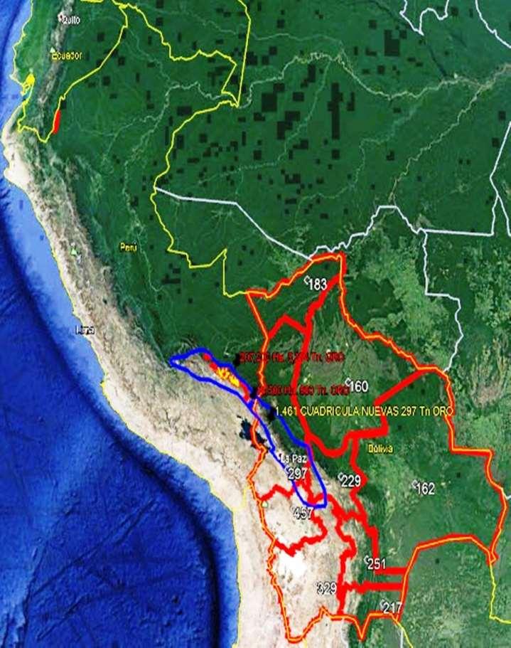 ZONA AURIFERA PERU Y BOLIVIA DE ALTA DENSIDAD 115,000