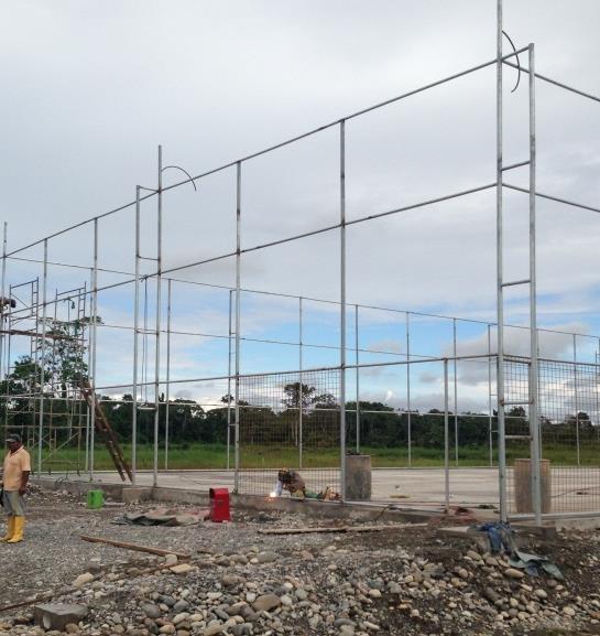 Construcción de infraestructura deportiva en la parroquia siete de julio, cubierta de la cancha en la Unión Bolivarense y cancha con cubierta en la comunidad luz de América del Cantón Shushufindi.
