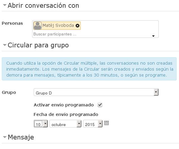 Usar Circulares múltiples o de grupo A partir de esta versión el módulo diálogo permite enviar un mismo mensaje a una multitud de destinatarios, un grupo de ellos, sin tener que copiar el mensaje N