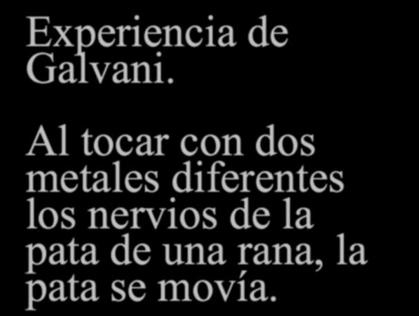 Experiencia de Galvani.