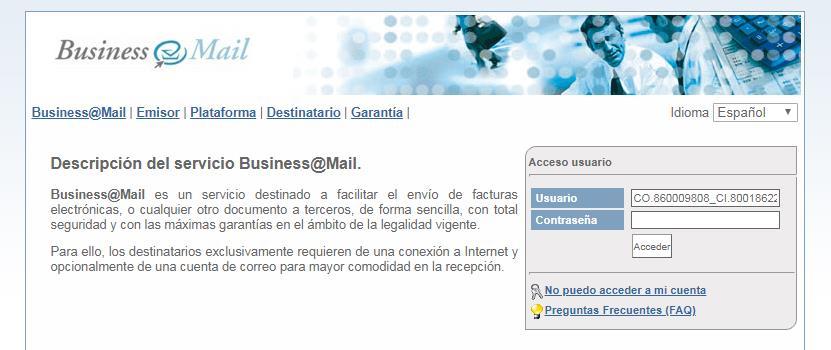 INSTRUCTIVO FACTURA ELECTRONICA CLIENTES HOLCIM (COLOMBIA) S.A. BUSINESS MAIL es una plataforma tipo correo que le permitira acceder a su factura electrónica en linea. https://www.businessmail.