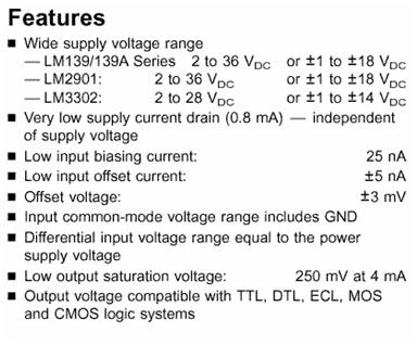 La serie 339 de NaMonal Semiconductor es una familia de comparadores muy umlizada de bajo coste.