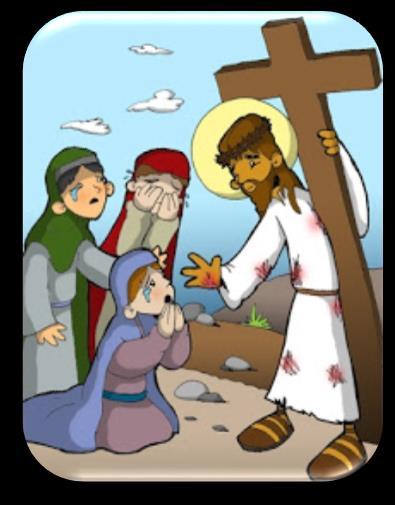 ESTACIÓN: Jesús cae por segunda vez Guía 1: El camino hacia el Calvario parece inacabable. Jesús se agota cada vez más y cae de nuevo bajo el enorme peso de la cruz.