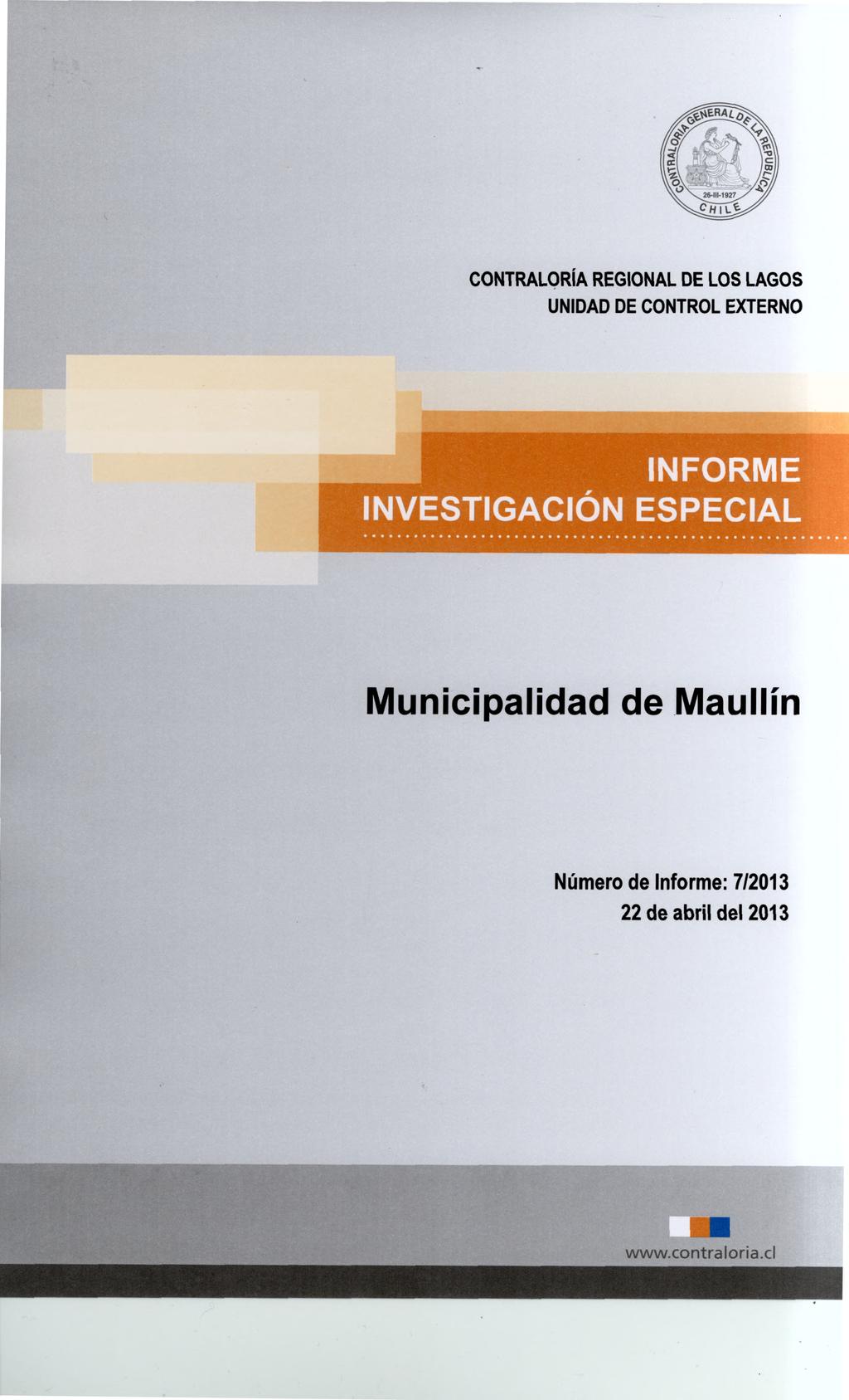 Municipalidad de Maullín Número de Informe: