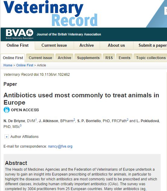 Prescripción de antibióticos en Europa: Indicaciones más comunes www.fve.org Vacuno: mastitis, enfermedades respiratorias, diarrea del ternero,.