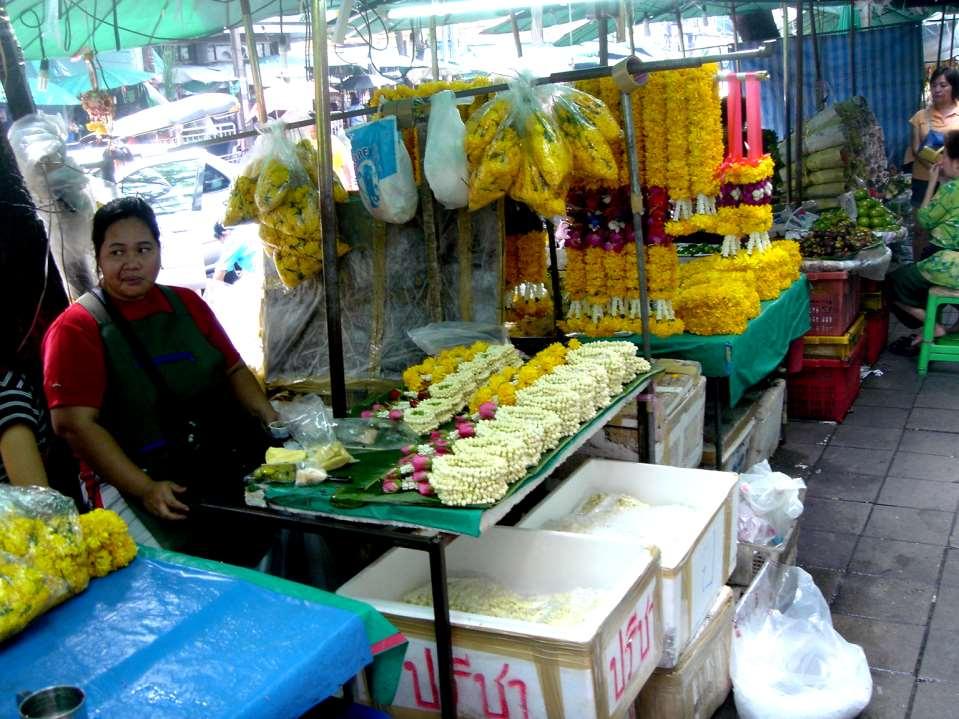 Bangkok Mercado de las flores, zona de plena