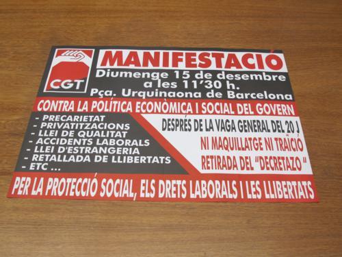 (202 : desembre : Barcelona) Contra la política econòmica i social