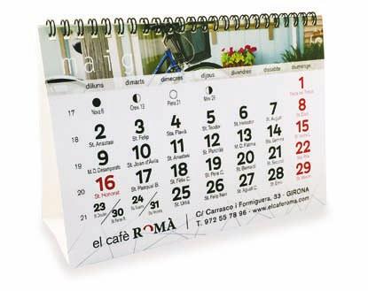 Calendari SOBRETAULA - 21 x 10 cm - Espiral Wire-O, metàl lic -