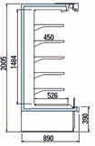 MURALES Estoril (2ºC/+4ºC) Características generales Refrigeración ventilada Desescarche parada simple Interior del mueble y estanterías pintados en BLANCO ARNEG Cuatro niveles de estanterías tipo