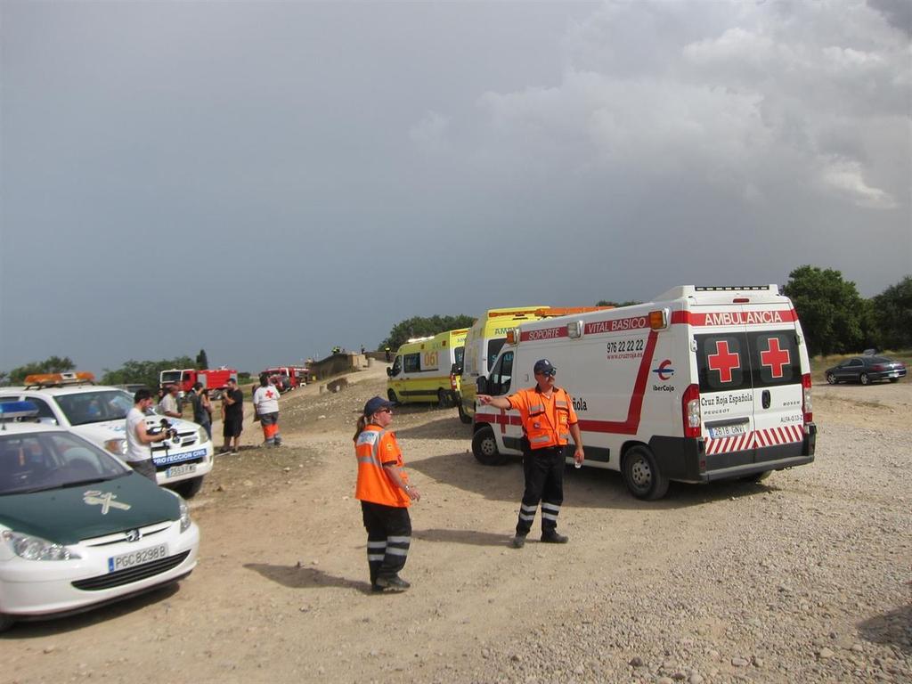 Otros intervinientes: 061 Aragón: dos ambulancias tipo UVIMovil, un ambulancia de SVB y