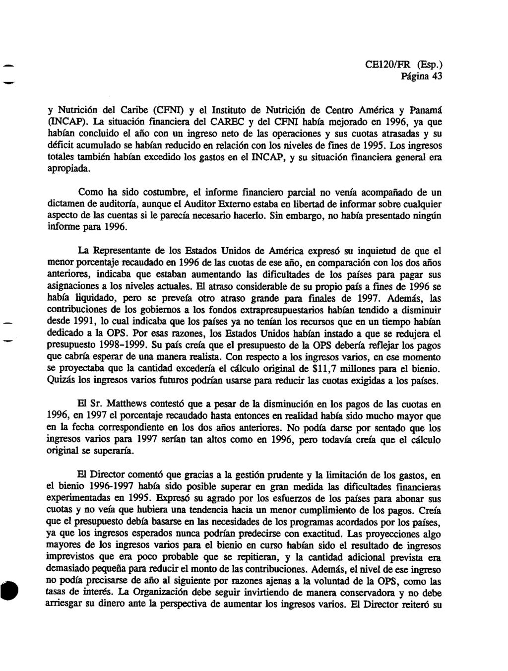 Página 43 y Nutrición del Caribe (CFNI) y el Instituto de Nutrición de Centro América y Panamá (INCAP).