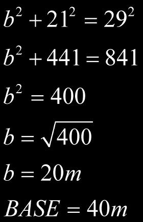 Slide 48 (Answer) / 109 Respuesta Encuentra la longitud de la base de la pirámide, cuya altura es de 21